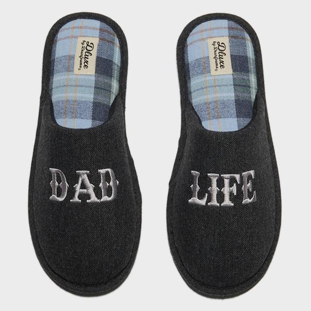 dluxe by dearfoams Mens Fathers Day Dad Life Slippers - Black Product Image