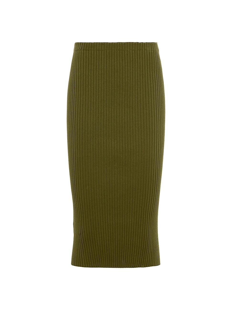 Womens Ribbed Knit Cotton Skirt Product Image