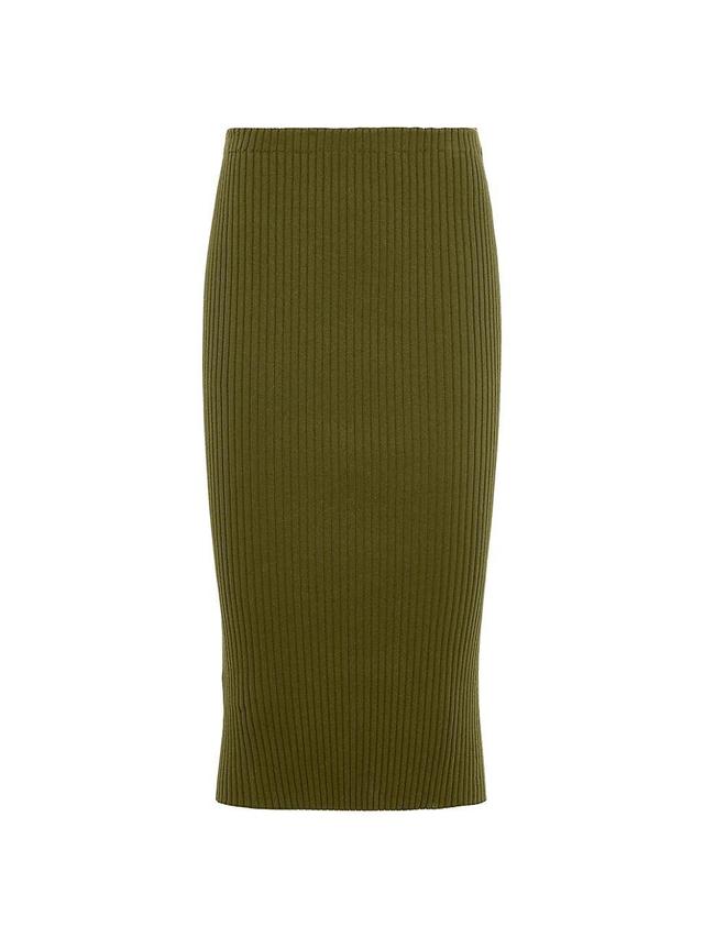 Womens Ribbed Knit Cotton Skirt Product Image