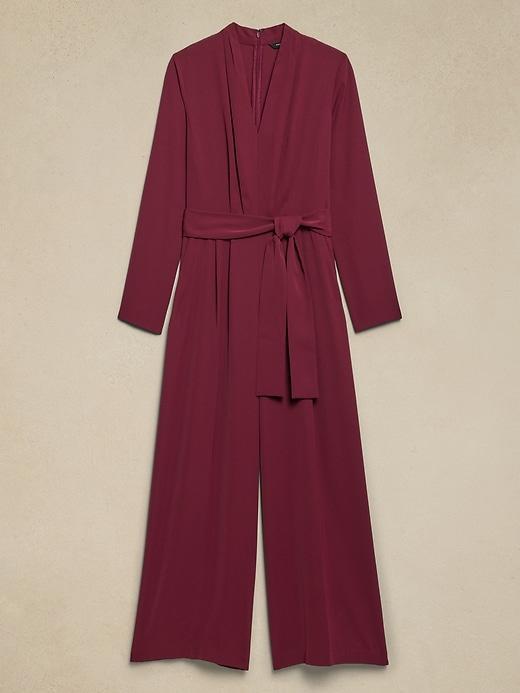 Crepe Deep V-Neck Jumpsuit Product Image