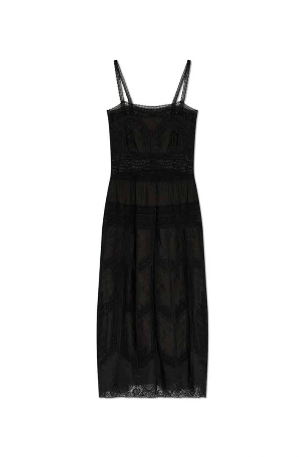 Halliday Tiered Paneled Lace And Cotton-gauze Maxi Dress In Black product image