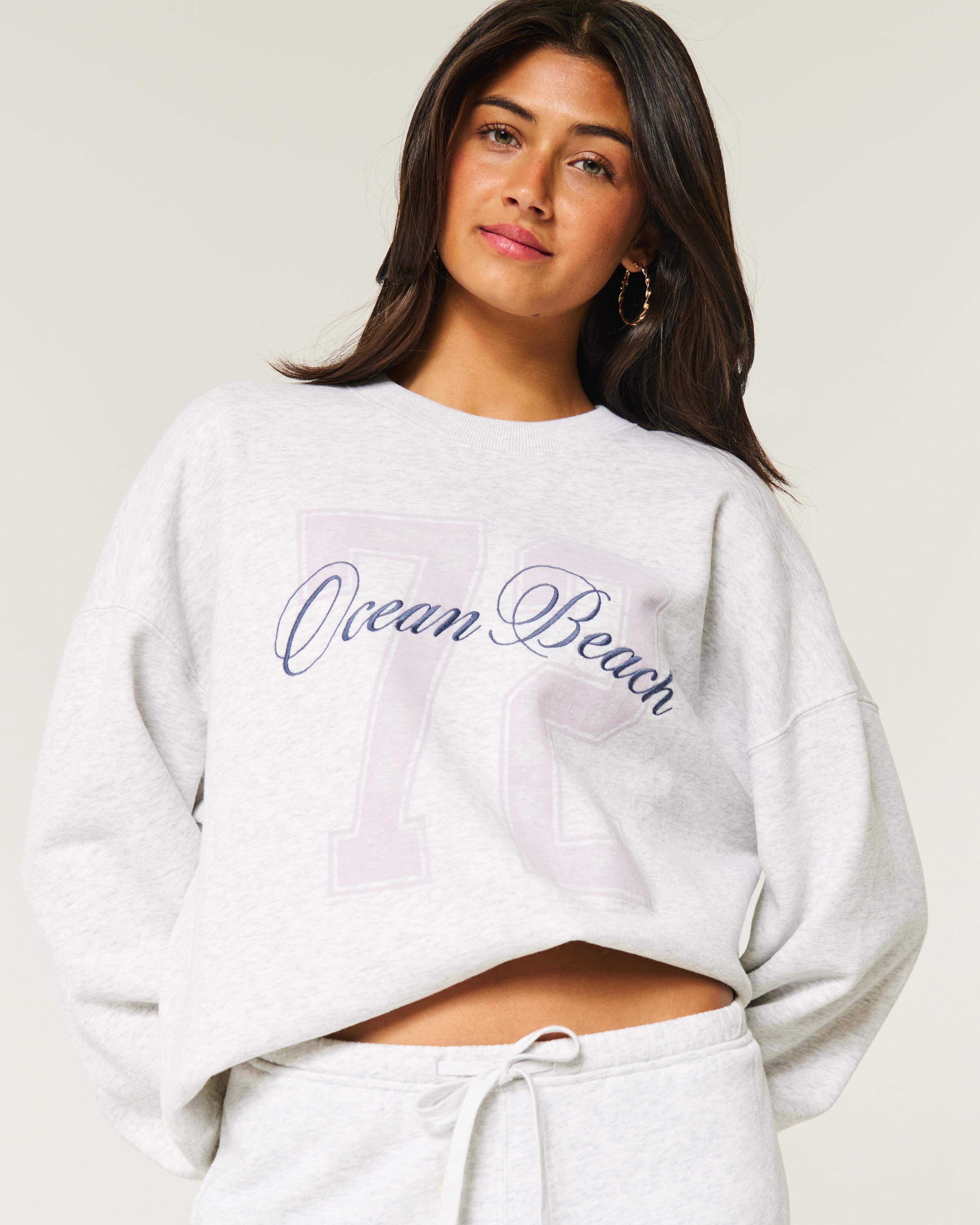 Oversized Malibu Graphic Crew Sweatshirt Product Image