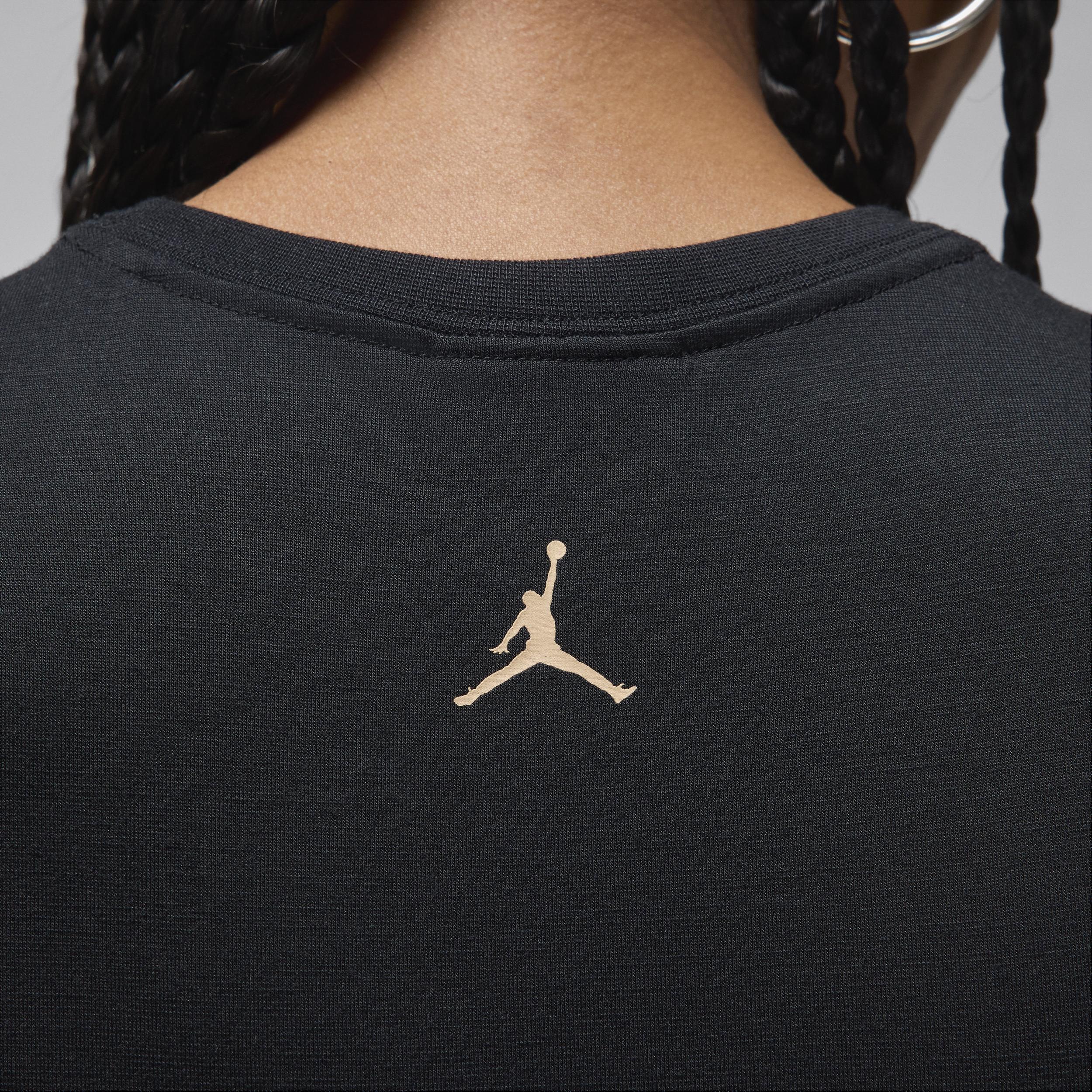 Jordan Womens Jordan Short Sleeve Graphic Slim Crop T-Shirt - Womens Black/Brown Product Image