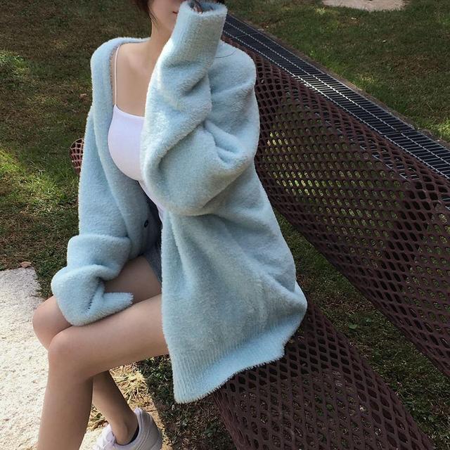 Plain Oversized Cardigan Product Image