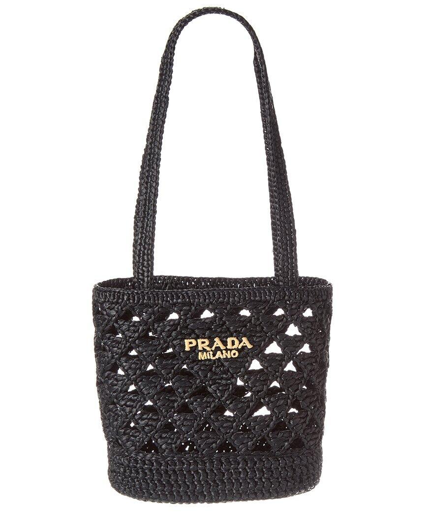 Logo Crochet Tote Bag In Black Product Image