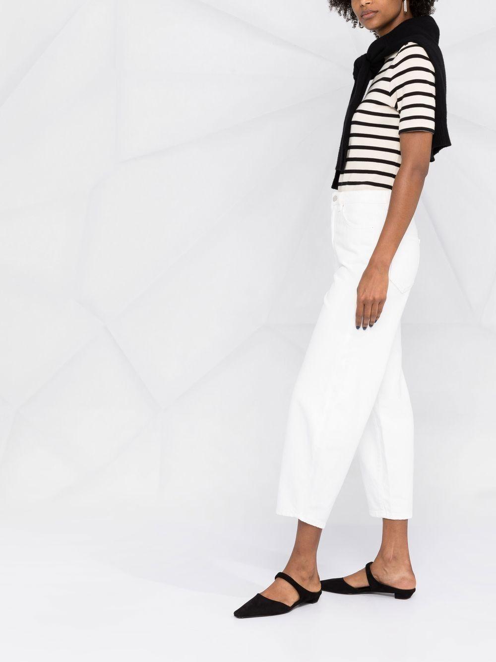 High-waist Cropped Trousers In White Product Image