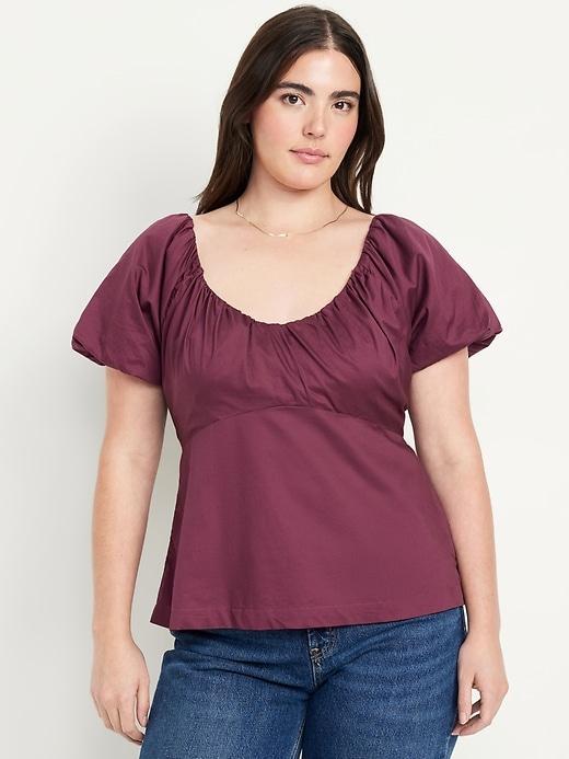 Waist-Defined V-Neck Top Product Image