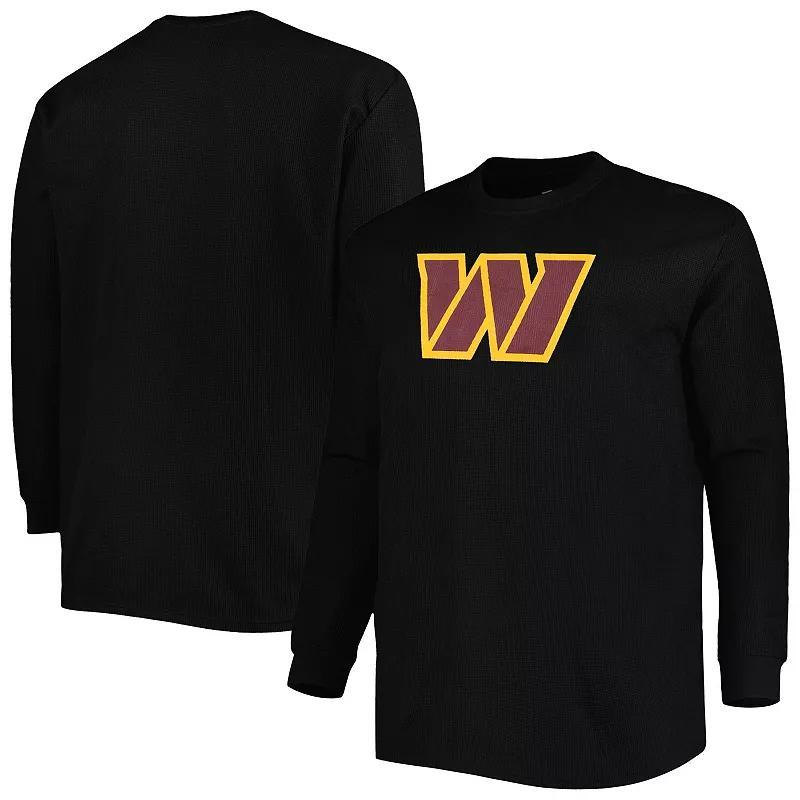 Men's Burgundy Washington Commanders Big & Tall Waffle-Knit Thermal Long Sleeve T-Shirt Product Image