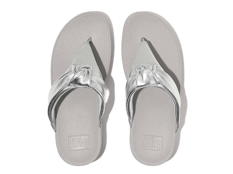 FitFlop Lulu Padded-Knot Metallic-Leather Toe-Post Sandals Women's Sandals Product Image