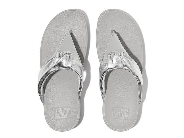 FitFlop Lulu Padded-Knot Metallic-Leather Toe-Post Sandals Women's Sandals Product Image