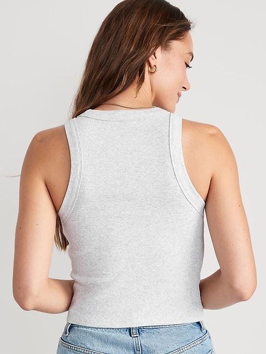 Heathered Rib-Knit Cropped Tank Top for Women Product Image