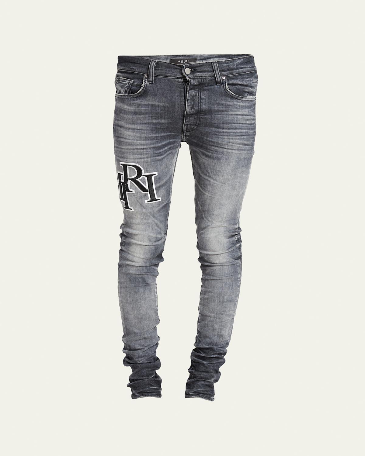 Mens Staggered Logo Skinny Jeans Product Image