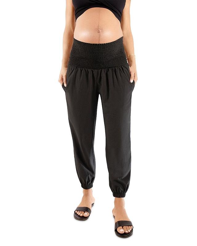 Ingrid & Isabel Smocked Waist Maternity Joggers Product Image