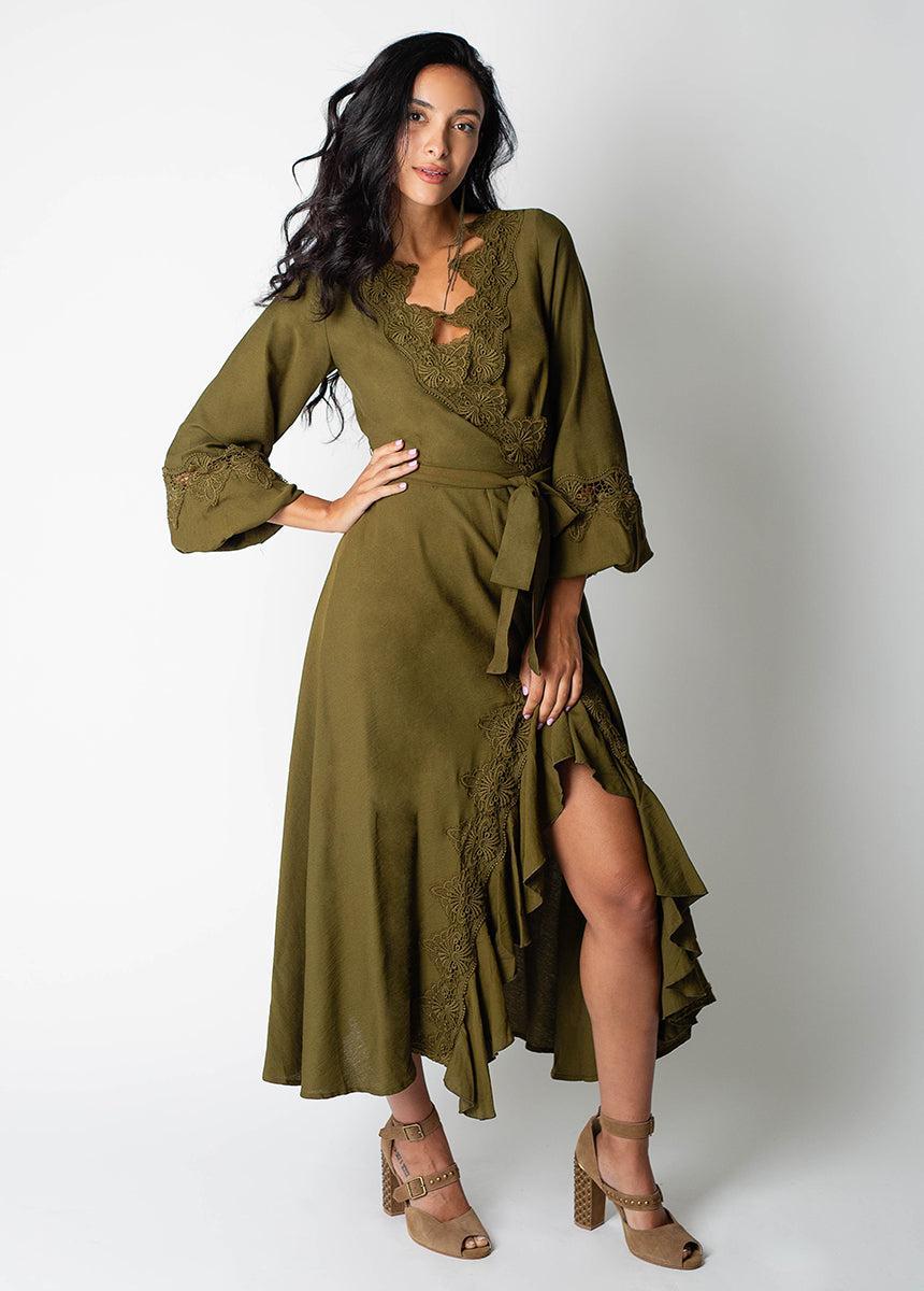 Felicite Dress in Army Green Product Image