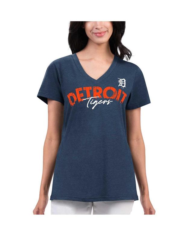 Womens G-iii 4Her by Carl Banks Navy Distressed Detroit Tigers Key Move V-Neck T-shirt Product Image