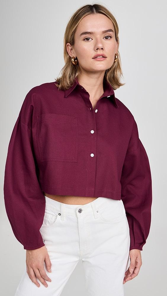 SELFI Cropped Oval Sleeve Shirt | Shopbop Product Image