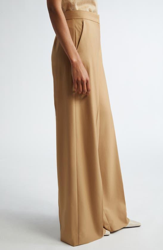 Senna Virgin Wool Wide Leg Pants In Brown Product Image