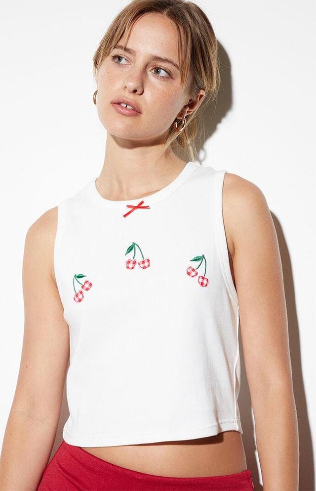 Women's Cherry Gingham Tank Top Product Image