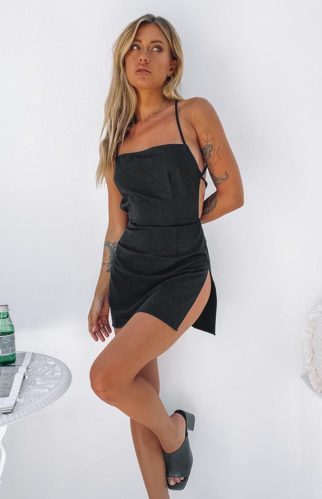 Amara Backless Mini Dress Black Product Image