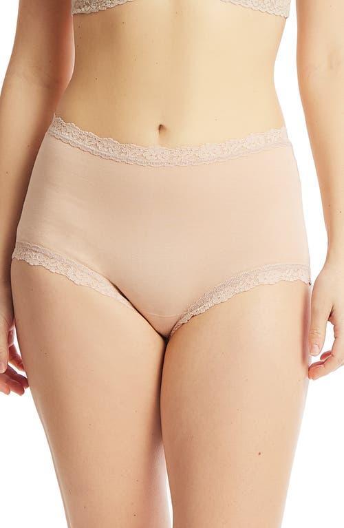 High-Rise Lace-Trim Boyshorts Product Image