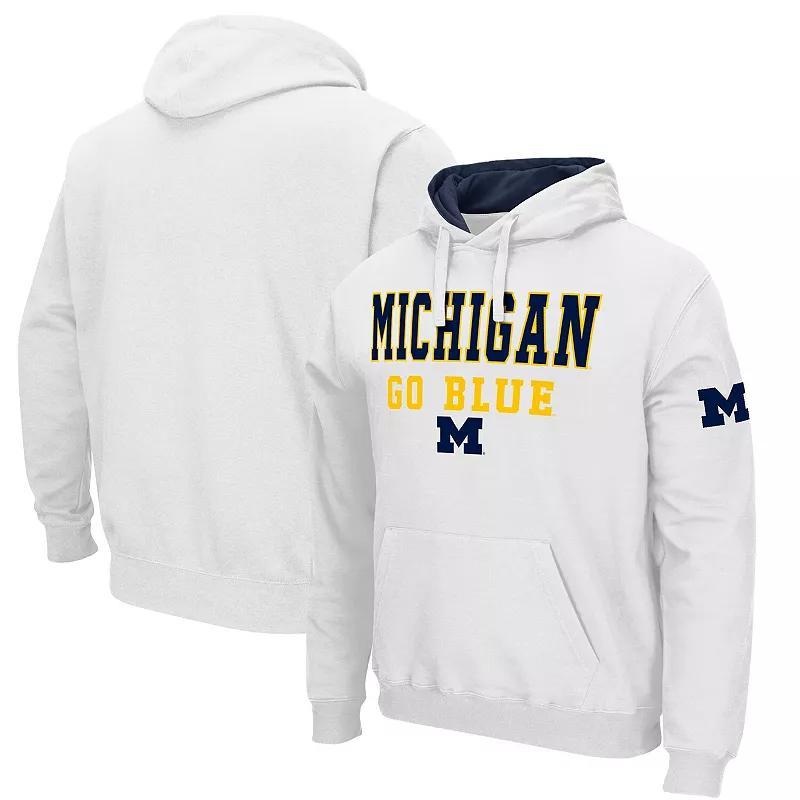 Mens Colosseum White Michigan Wolverines Sunrise Pullover Hoodie Product Image