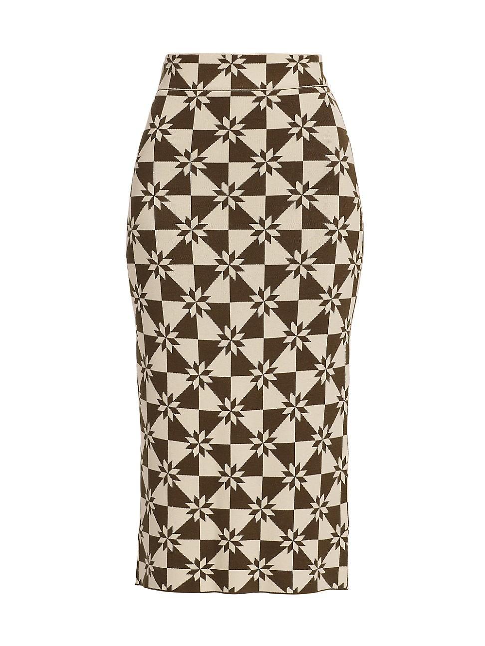 Womens April Jacquard Midi-Skirt Product Image