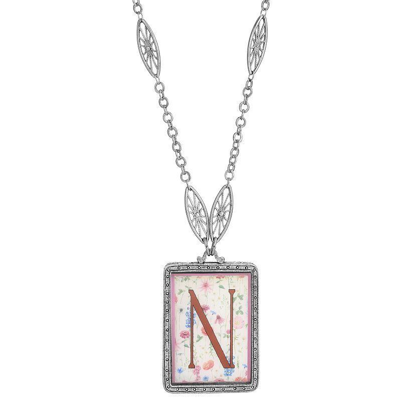 1928 Floral Motif Initial Pendant, Womens, Z Product Image