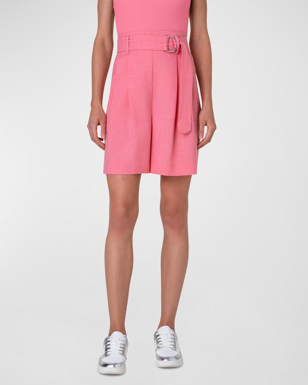 Akris punto Fiorellina High Waist Belted Shorts Product Image