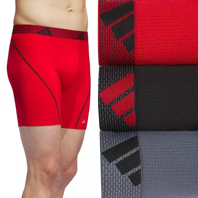 Mens adidas 3-pack Sport Performance Mesh Boxer Briefs Black Red Onix Product Image