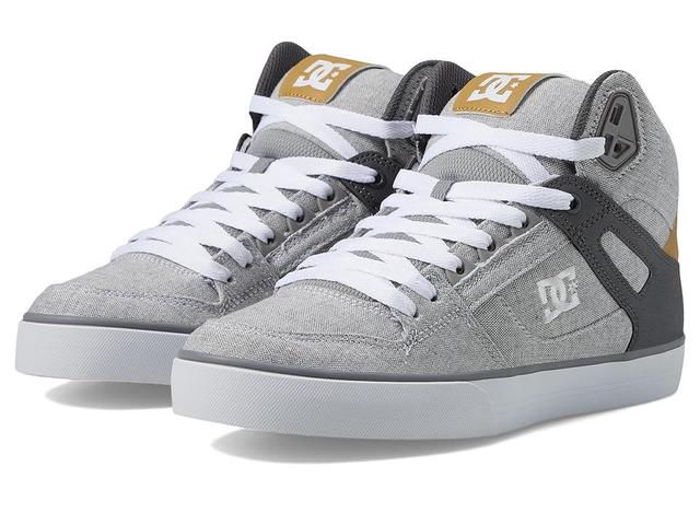 DC Pure High-Top WC (Grey/Grey/White) Men's Skate Shoes Product Image