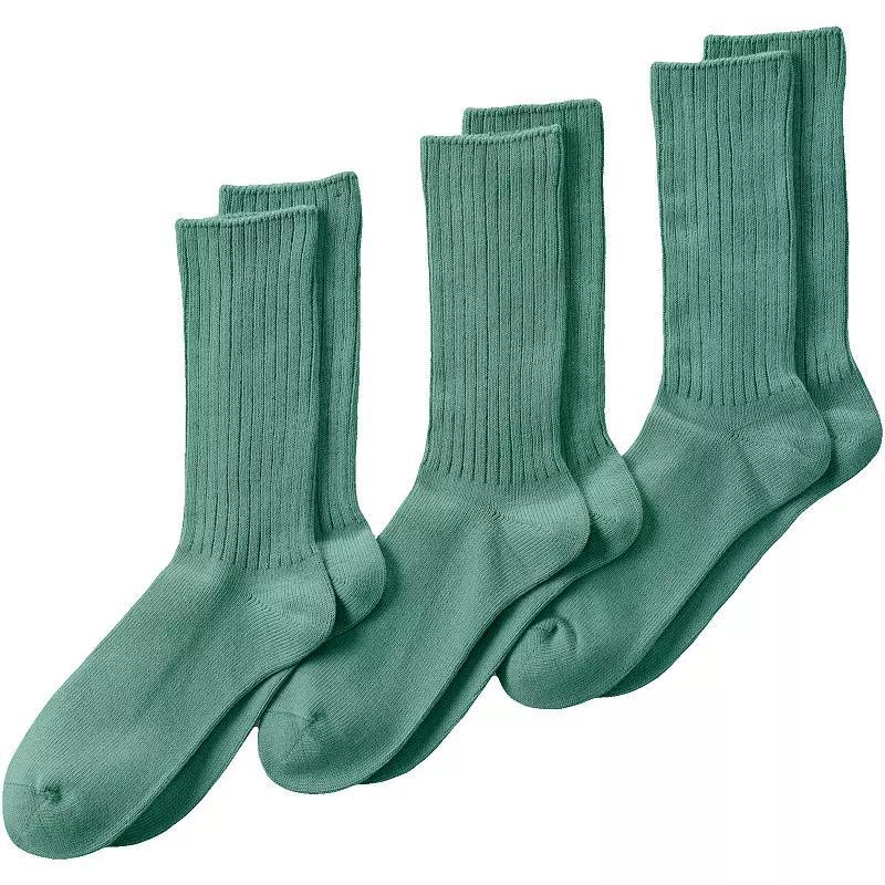 Mens Lands End Crew Socks 3-Pack Product Image