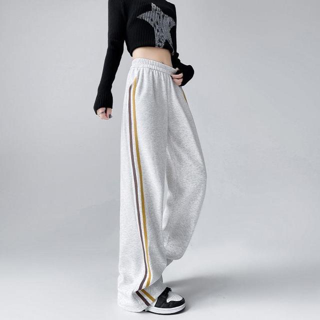 Elastic Waist Color Block Wide Leg Sweatpants (Various Designs) Product Image