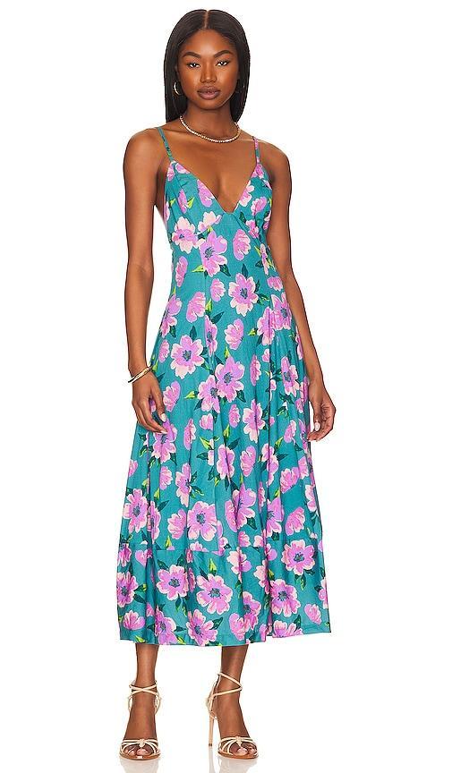 Free People Finer Things Maxi Dress in Teal. Product Image