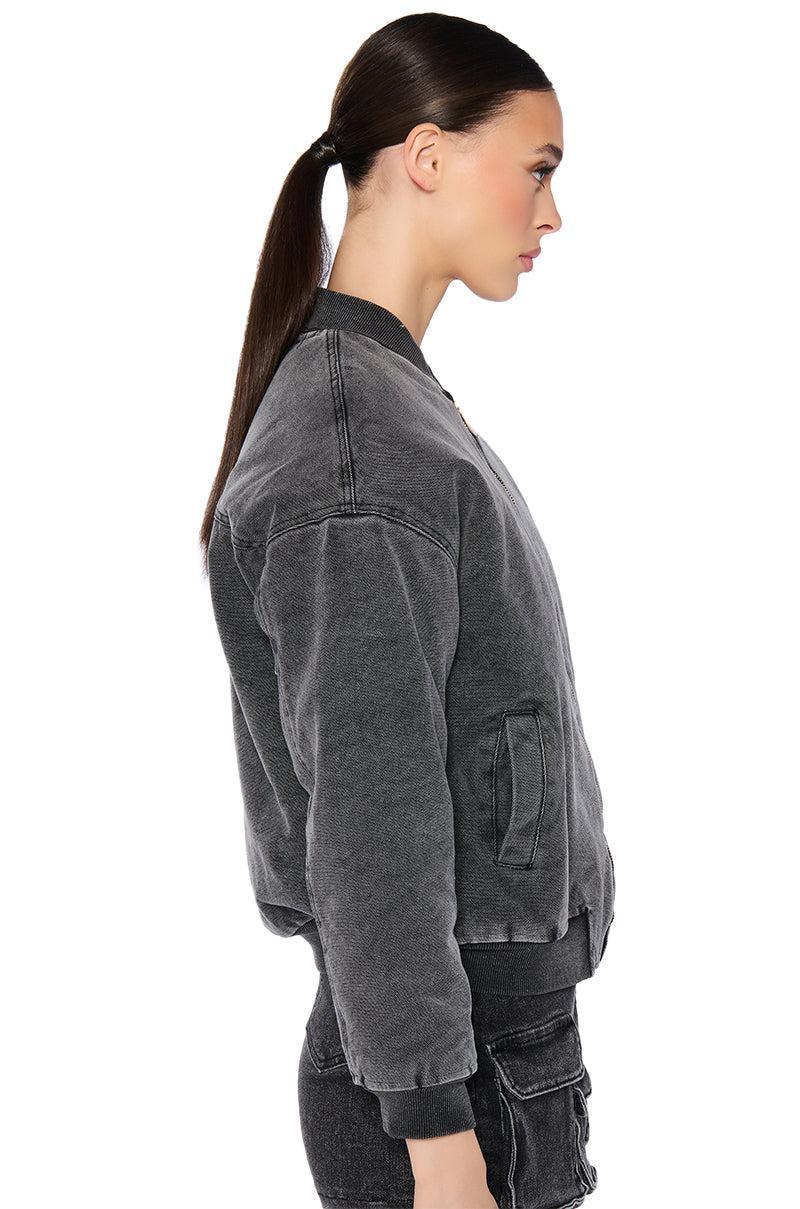 WORK HARD WASHED BOMBER JACKET Product Image