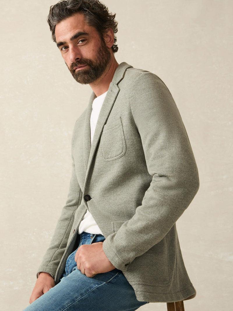 Inlet Knit Blazer - Olive Brush Melange Product Image