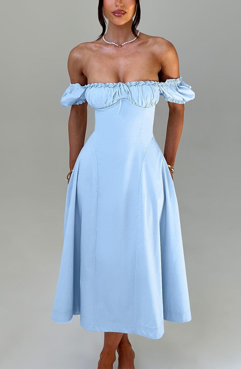 Elora Midi Dress - Blue Product Image