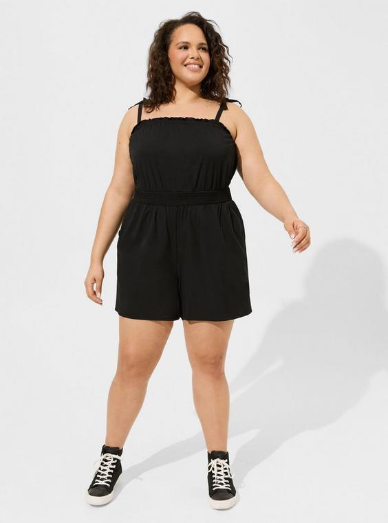 Challis Tie Straps Romper Product Image