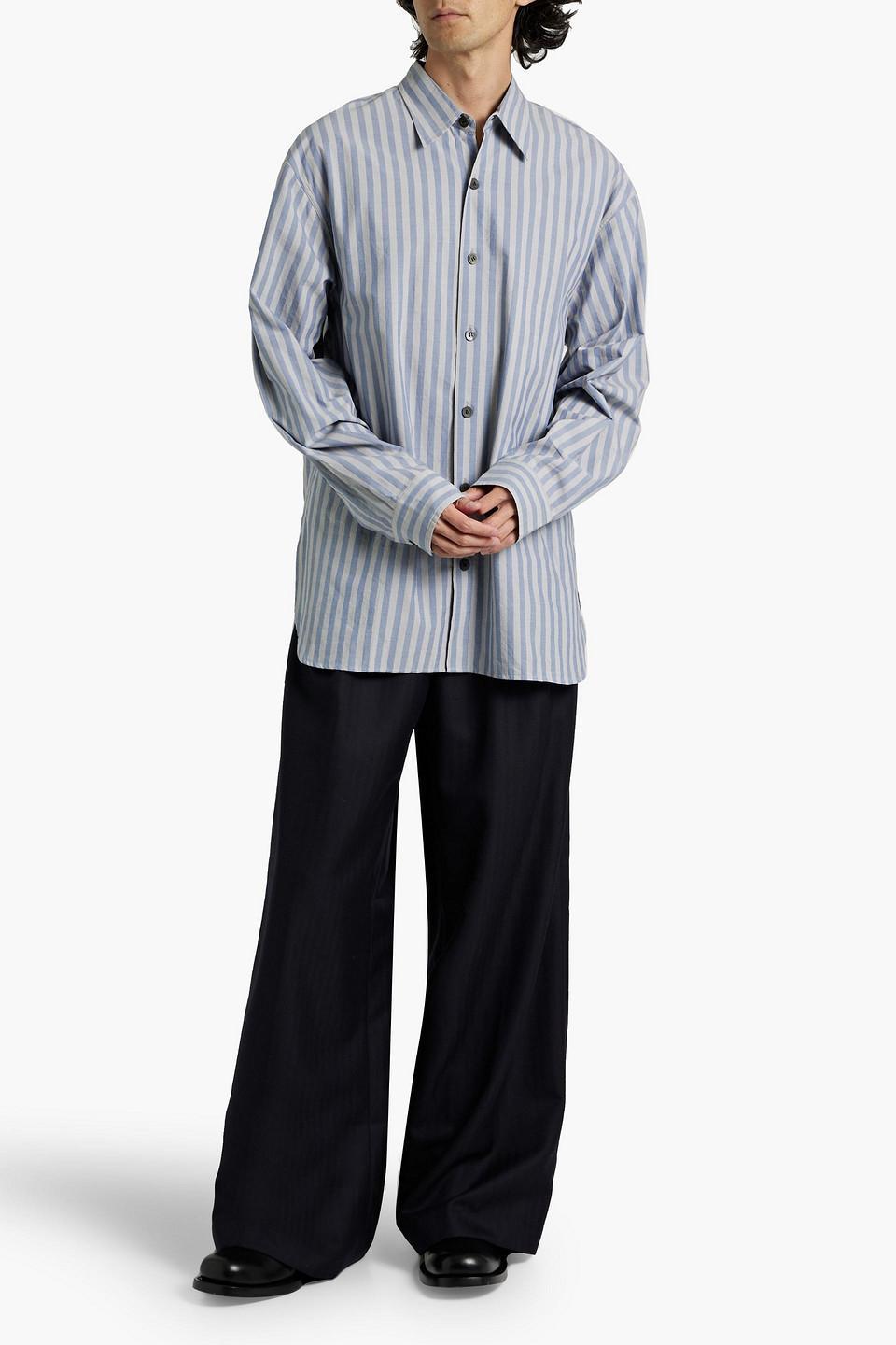 Navy Wide Wool Trousers In 509 Navy Product Image