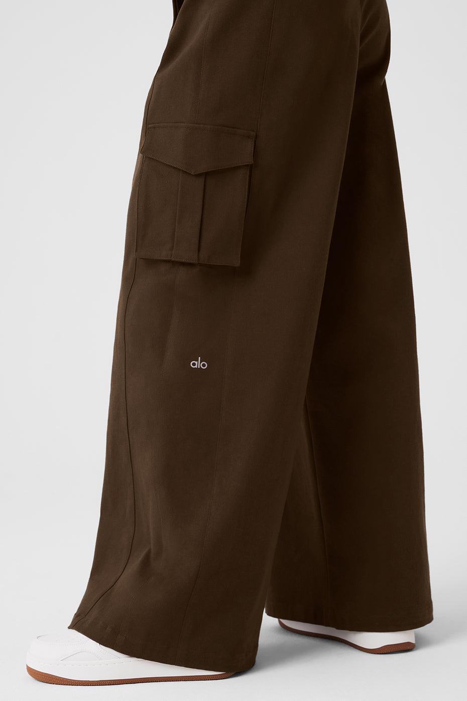 Show Off Cargo Wide Leg Trouser - Espresso Female Product Image