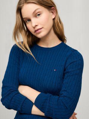 Long-Sleeve Cable Knit Sweater Product Image