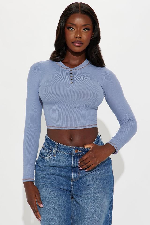 Claudia Henley Top - Blue Product Image