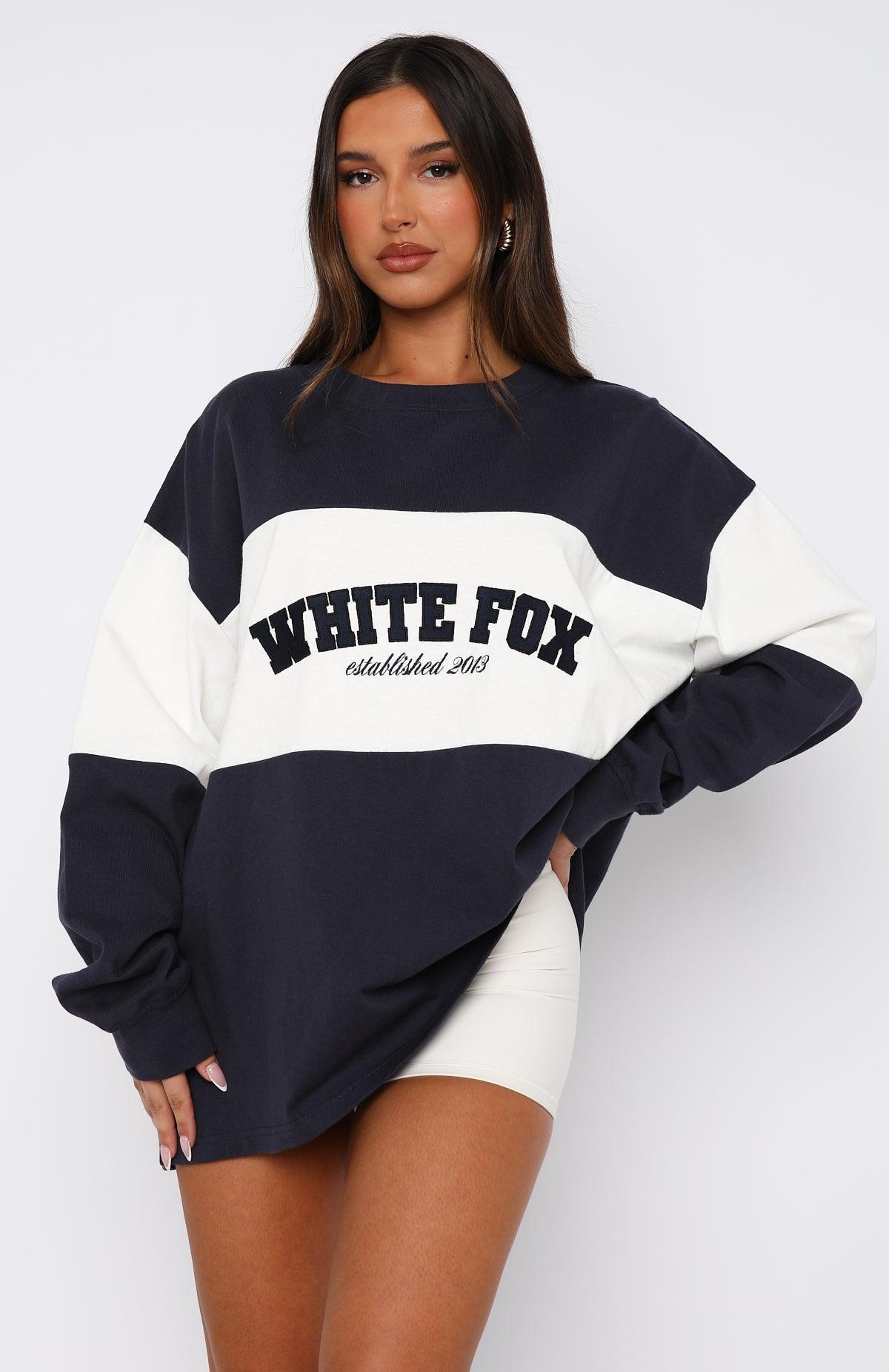 Need You More Long Sleeve Oversized Tee Navy Product Image