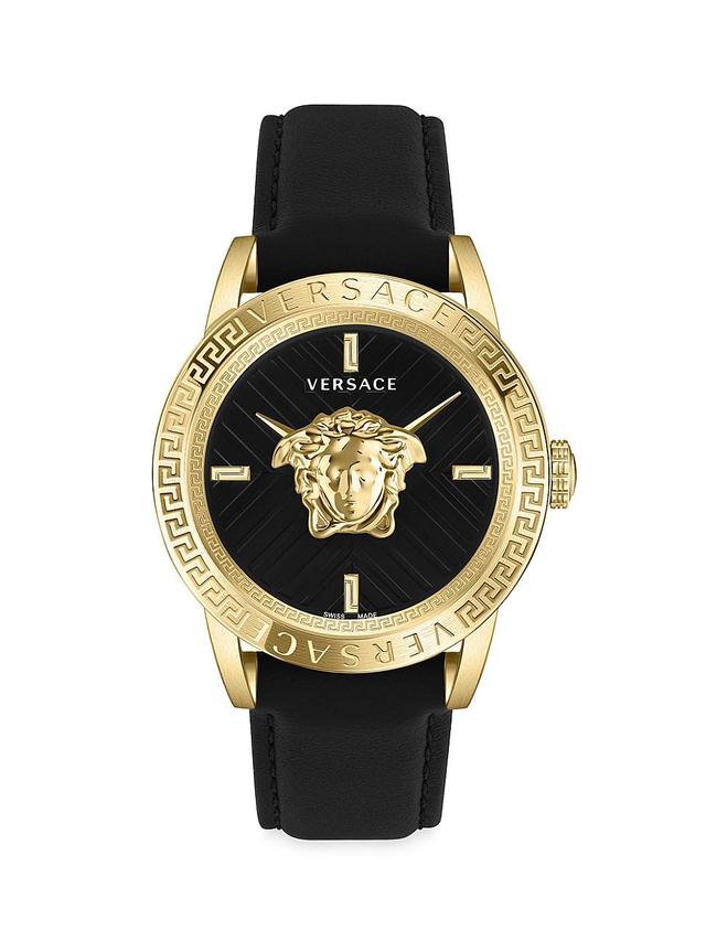 Versace Mens V-Code Quartz Analog Gold Stainless Steel Bracelet Watch Product Image