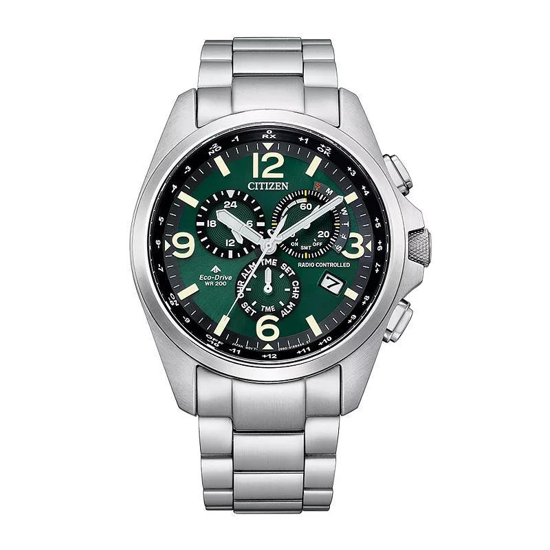 Citizen Eco-Drive Mens Chronograph Promaster Land Stainless Steel Bracelet Watch 45mm Product Image