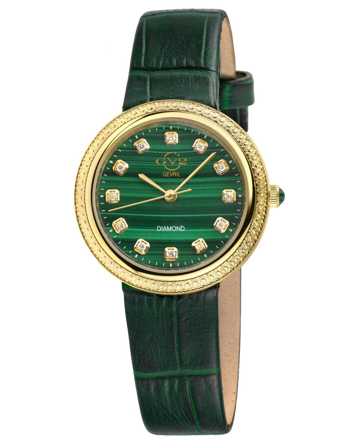 GV2 by Gevril Womens Arezzo Green Leather Watch 33mm Product Image