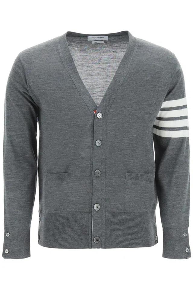 THOM BROWNE 4 Bar Cardigan In Grey Product Image