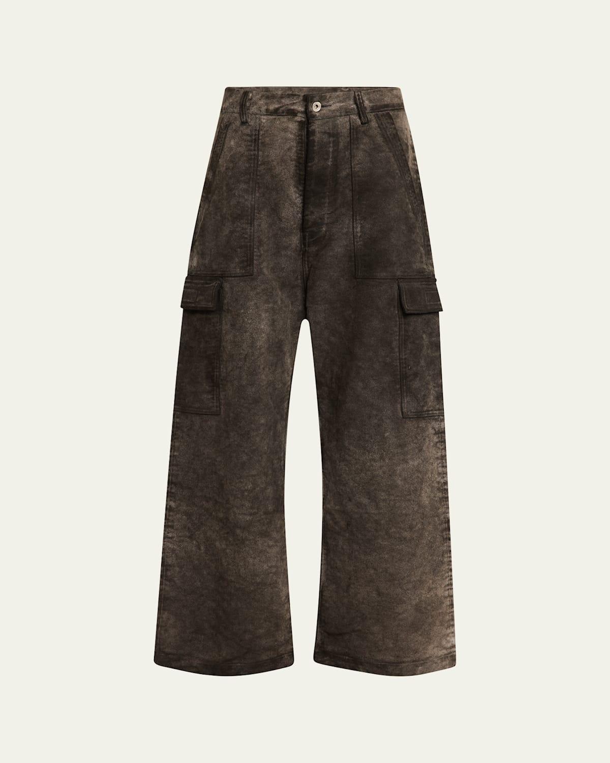 Mens Distressed Moleskin Cargo Trousers Product Image