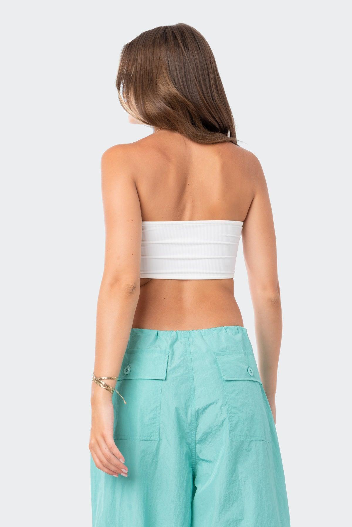 V Strapless Crop Top Product Image