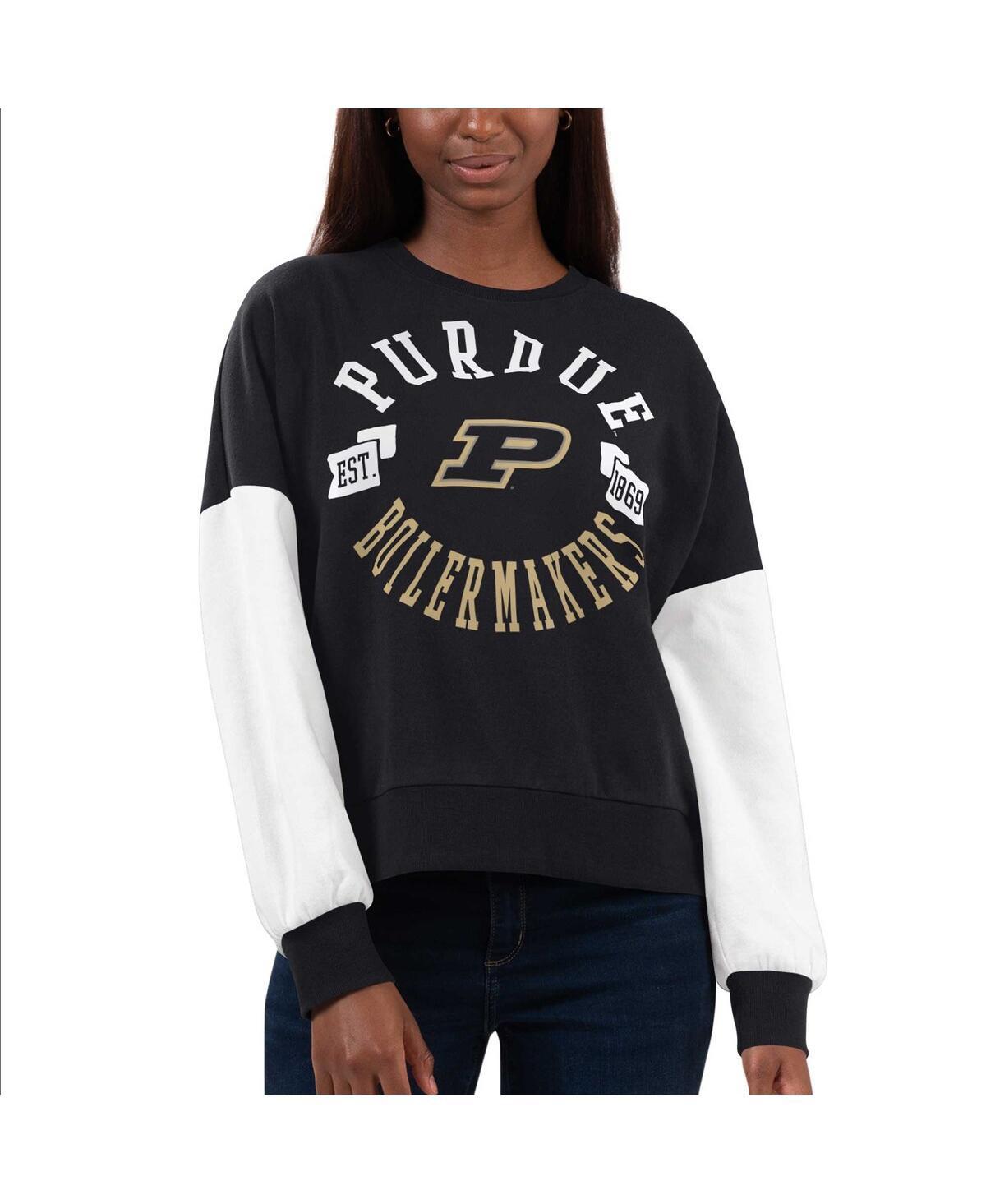 Womens G-III 4Her by Carl Banks /White Purdue Boilermakers Team Pride Colorblock Pullover Sweatshirt Product Image