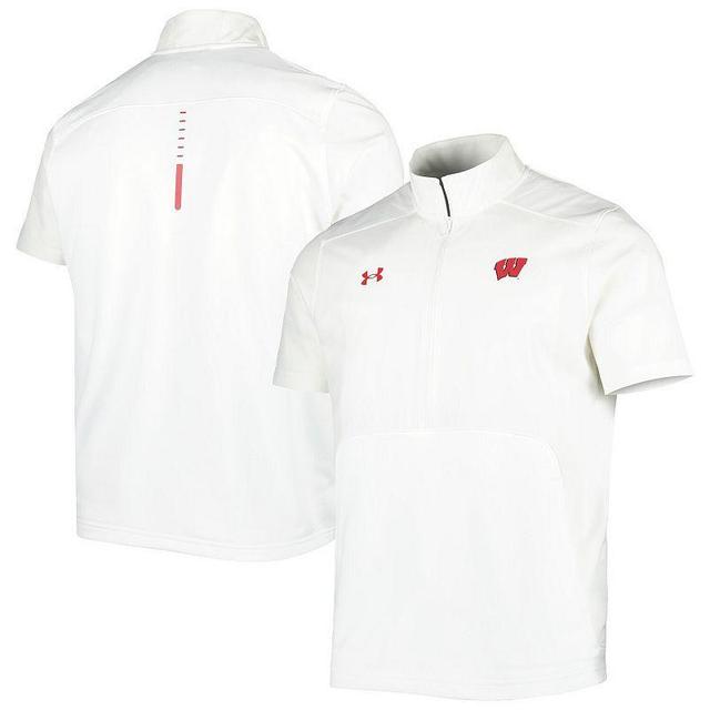 Mens Under Armour White Wisconsin Badgers Motivate 2.0 Half-Zip Jacket Product Image